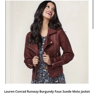 LC Lauren Conrad Brown Faux Suede Jacket